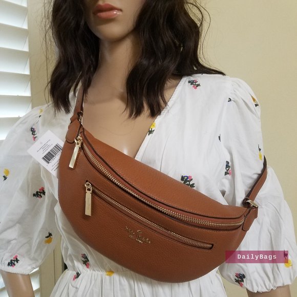 BEAUTIFUL GINGERBREAD GINGER LEATHER BELT BAG WAIST SHOULDER KATE SPADE BROWN main image 8